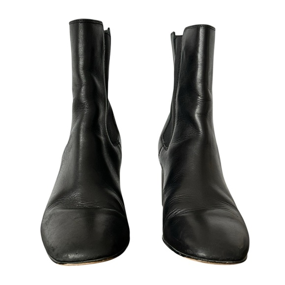 J. CREW Willa leather stacked-heel Chelsea boots in Buttery Black Leather Size 8 - Picture 2 of 5